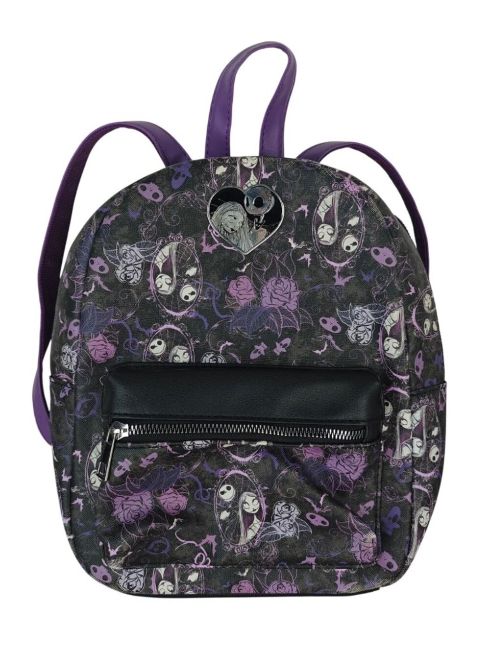 Nightmare Before Christmas Mini Backpack Faux Leather Gothic Black Purple